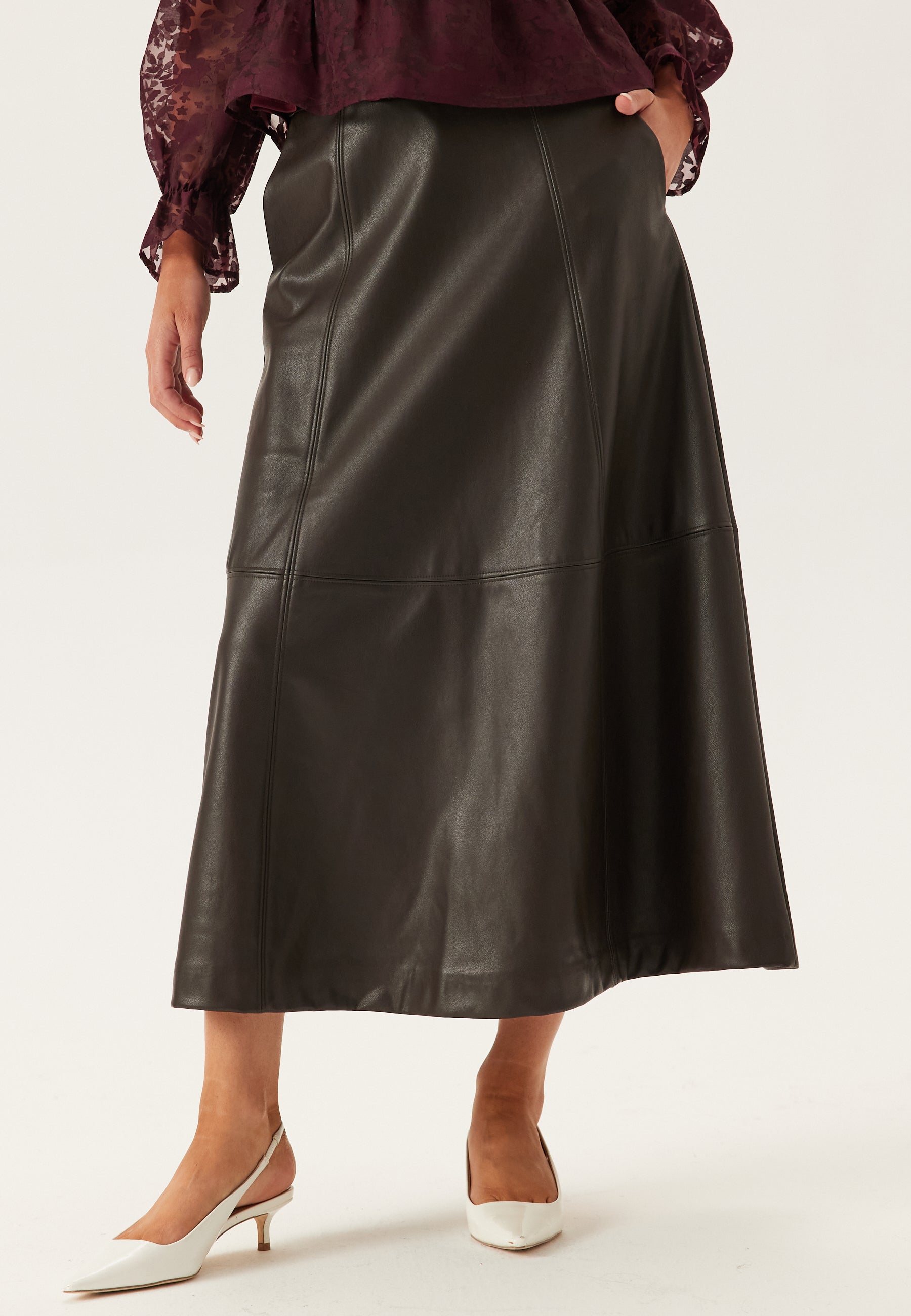 VERO MODA Vmolive Hw Coated Ankle Skirt