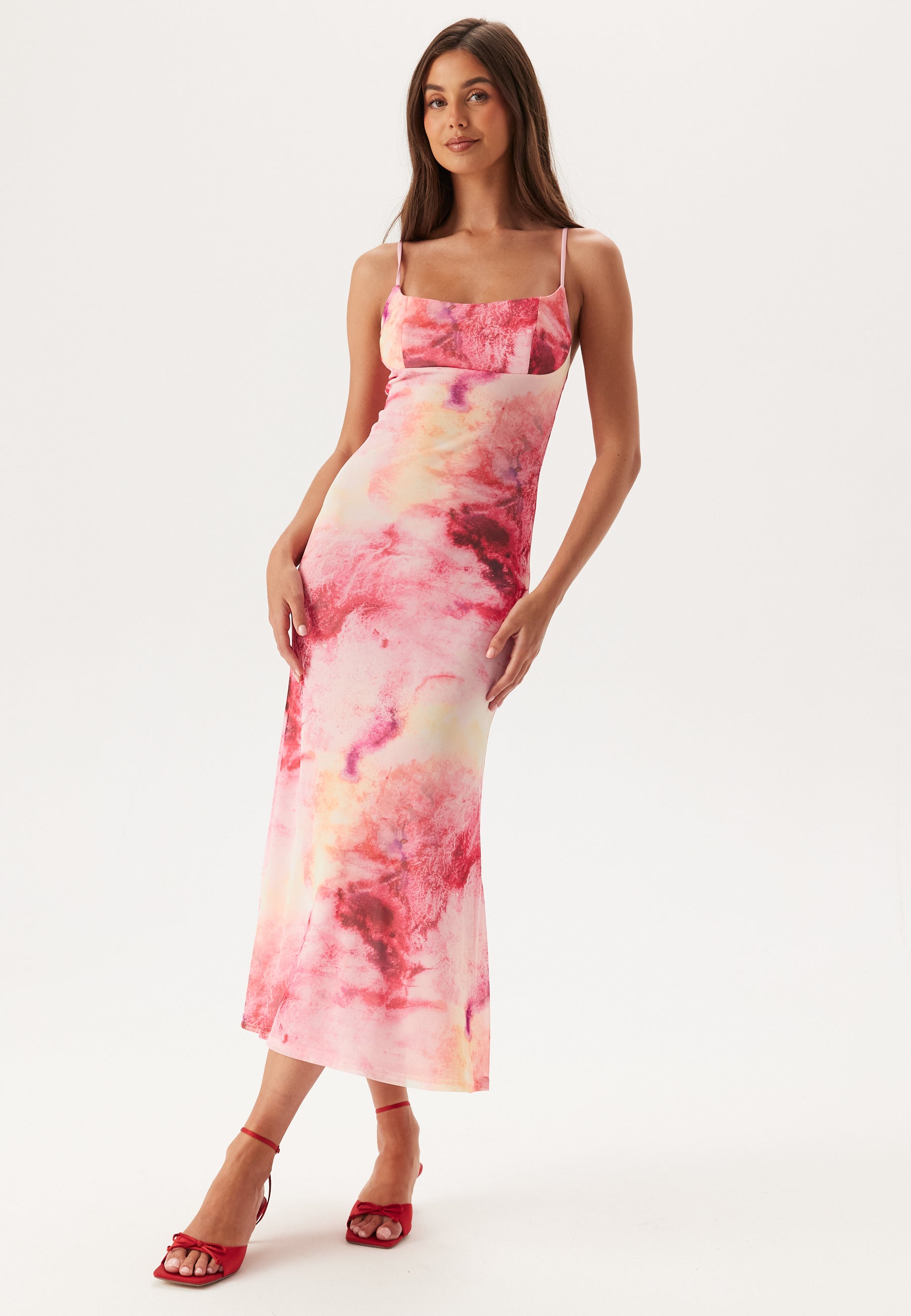 Bardot Adoni Printed Mesh Midi Dress