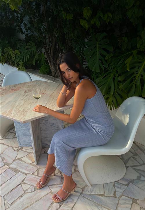 BUBBLEROOM Sparkling Rib Midi Skirt