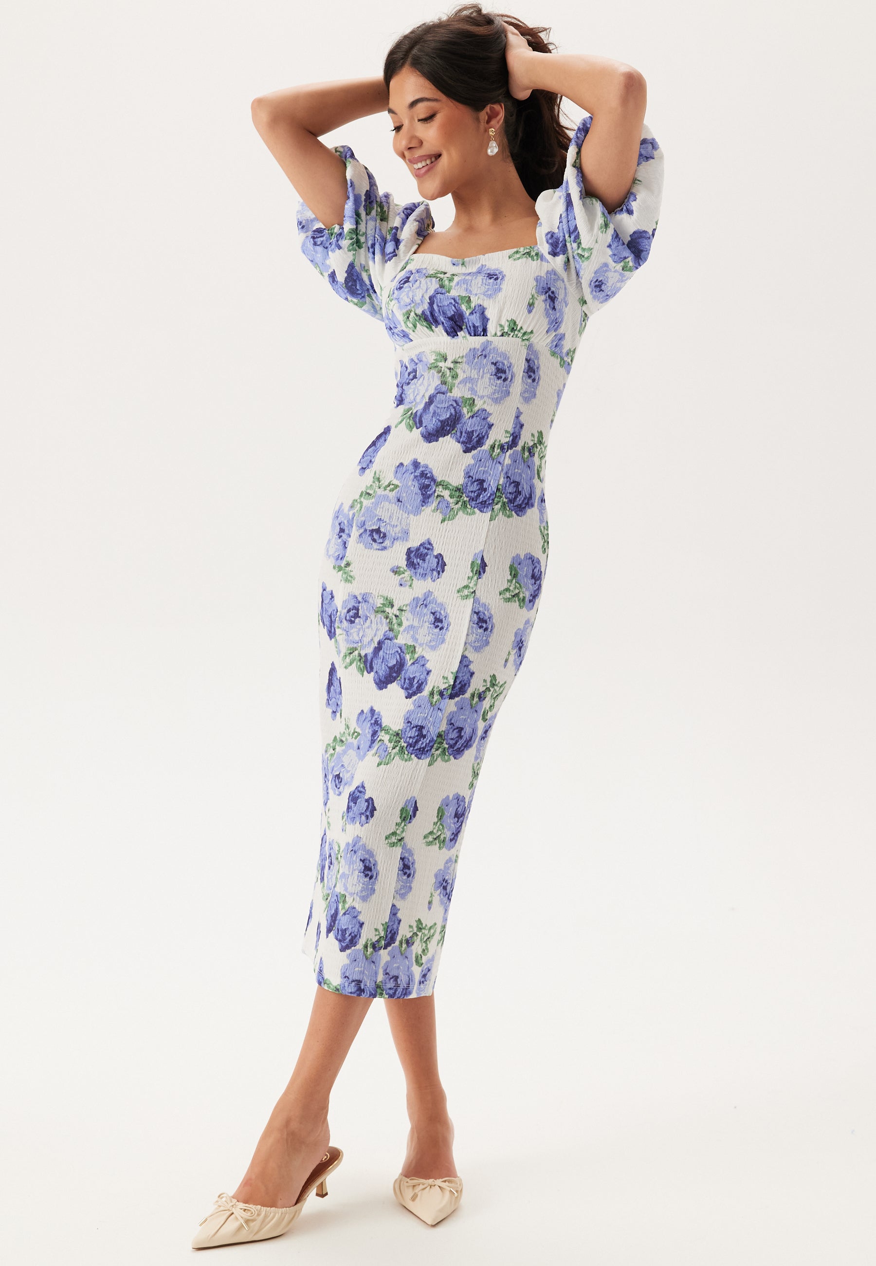 BUBBLEROOM Volume Sleeve Midi Dress