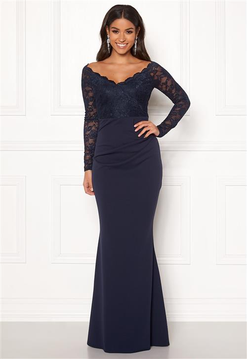 Goddiva Lace Trim Maxi Dress
