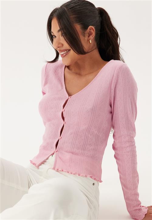 BUBBLEROOM Pointelle Cardigan Top