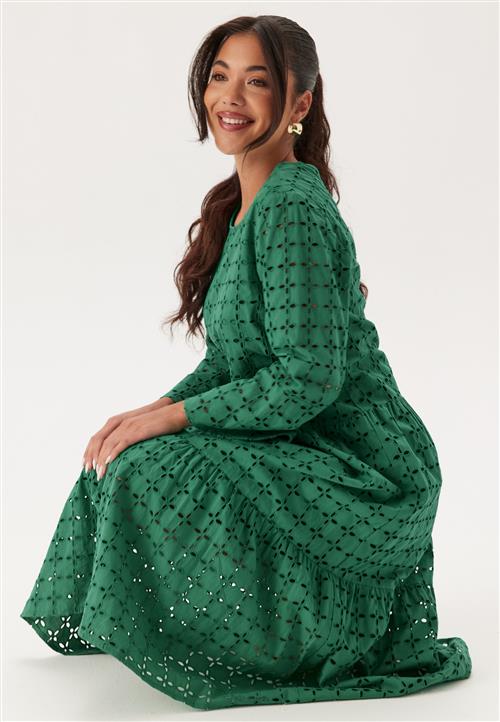 Happy Holly Broderie Anglaise Round Neck Dress