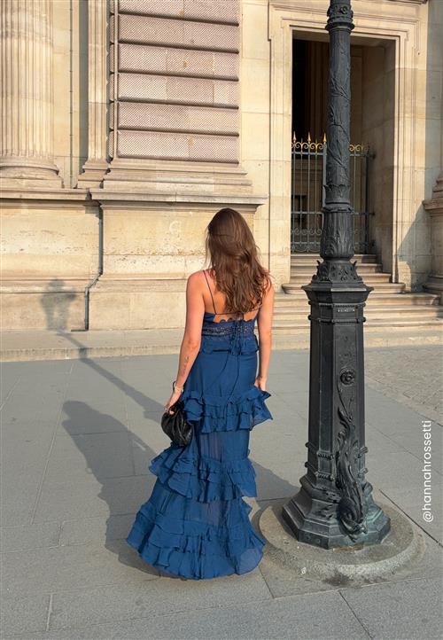 Bubbleroom Occasion Crochet Waist Flounce Maxi Dress