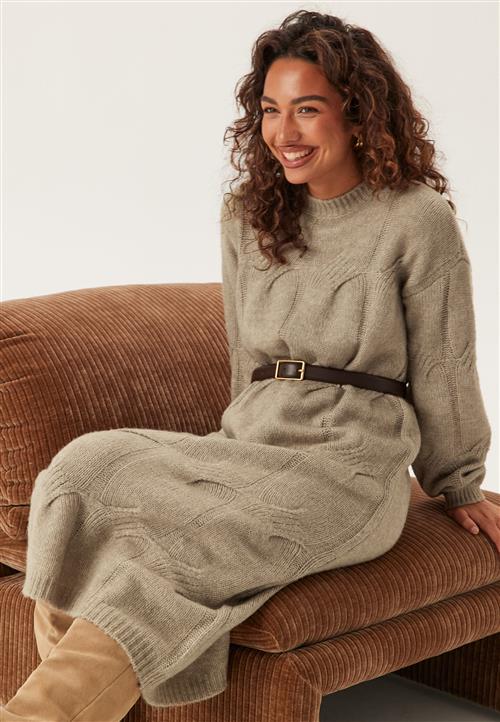 Pieces Pcjenna Ls Cable Knit Midi Dre