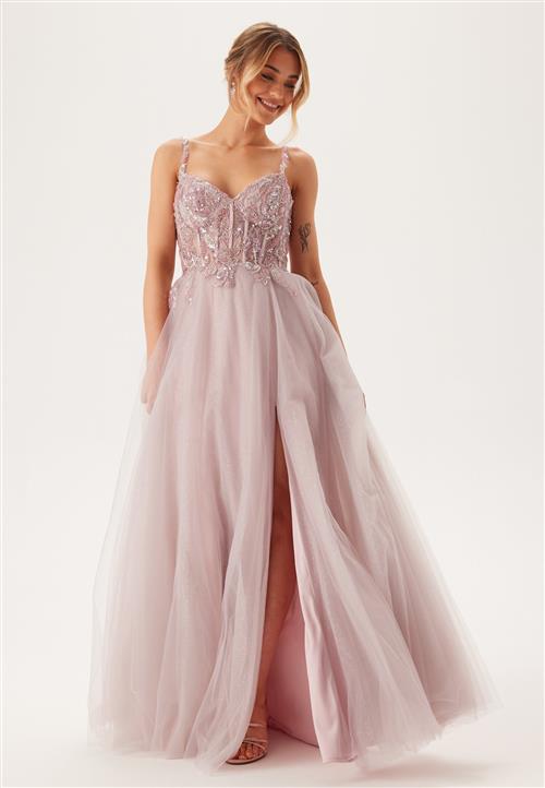 Christian Koehlert Glittering tulle evening dress with lacing