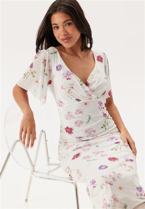 Bubbleroom Occasion Butterfly Sleeve Mesh Ankle Dress