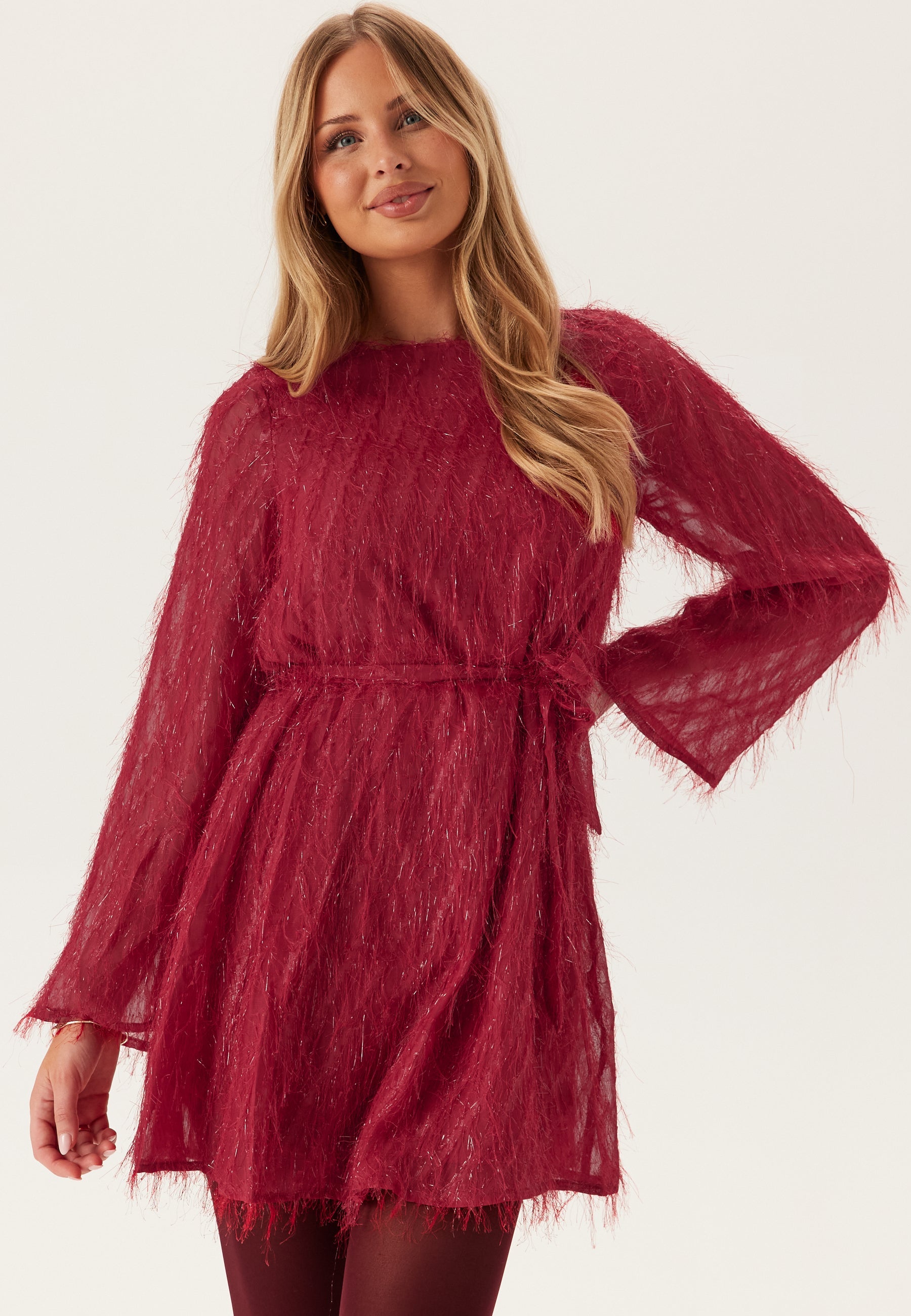 VILA Vifeather L/S O-NECK SHORT DRE