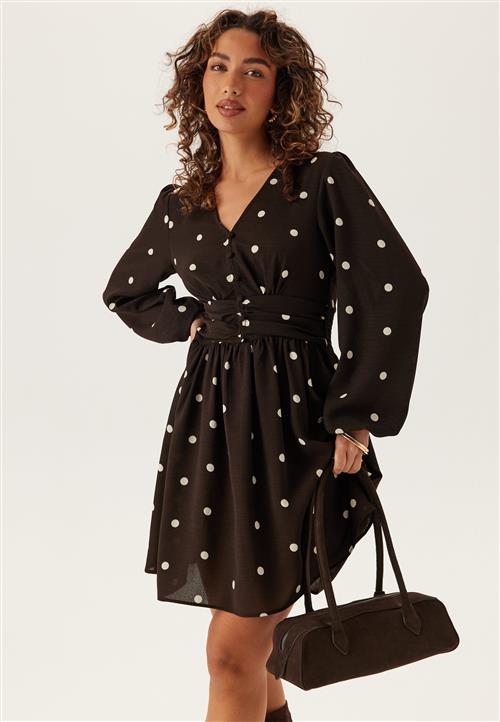 BUBBLEROOM V-neck Button Short Dress