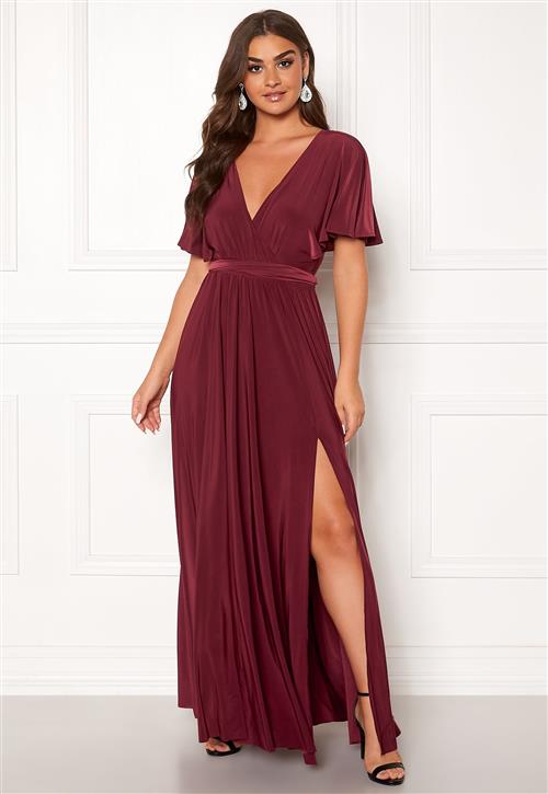 Goddiva Flutter Sleeve Maxi Dress