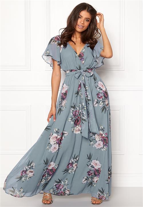 Goddiva Flutter Floral Maxi Dress