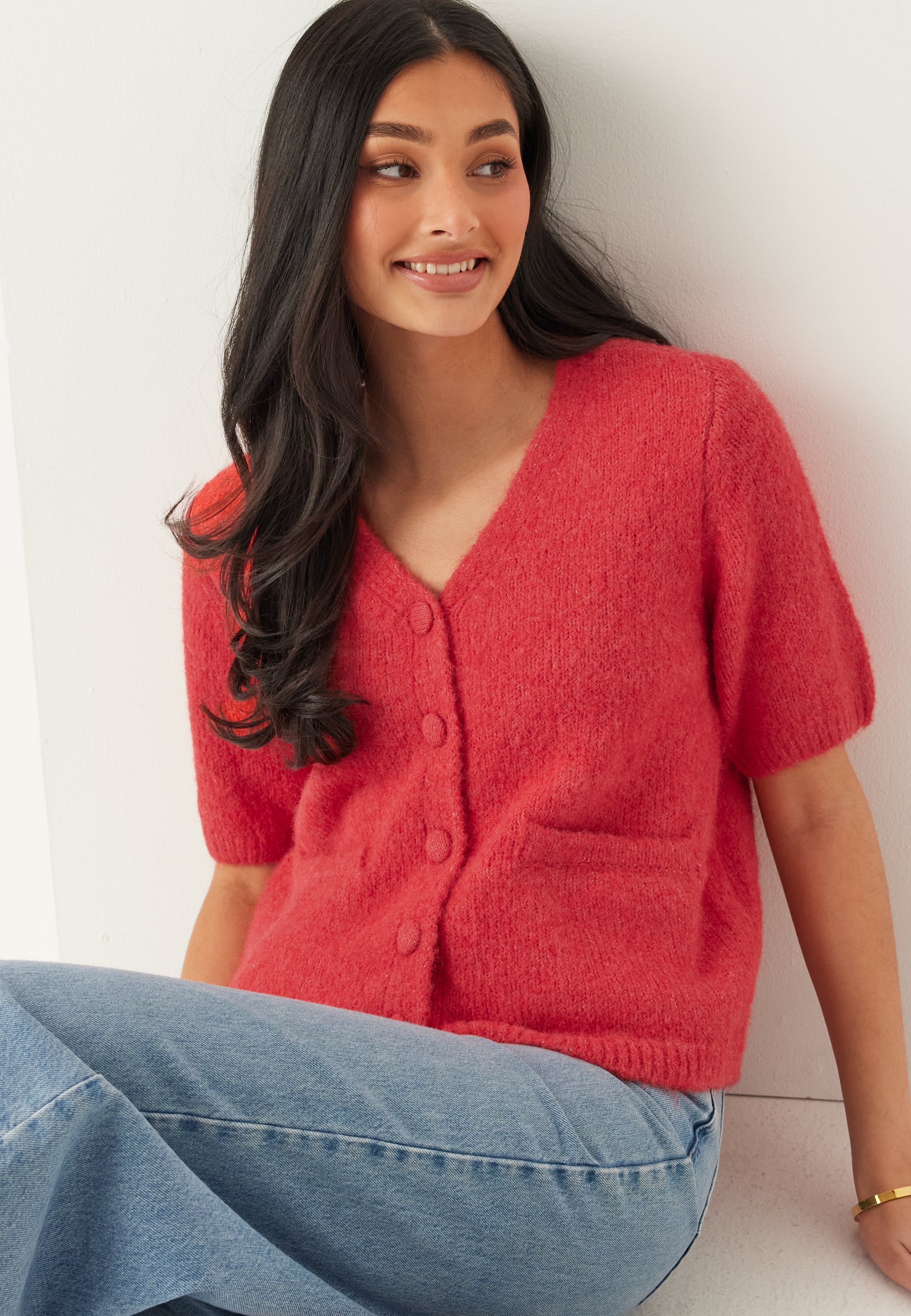 Object Collectors Item Objsaggia Re Ss V-neck Knit Cardigan