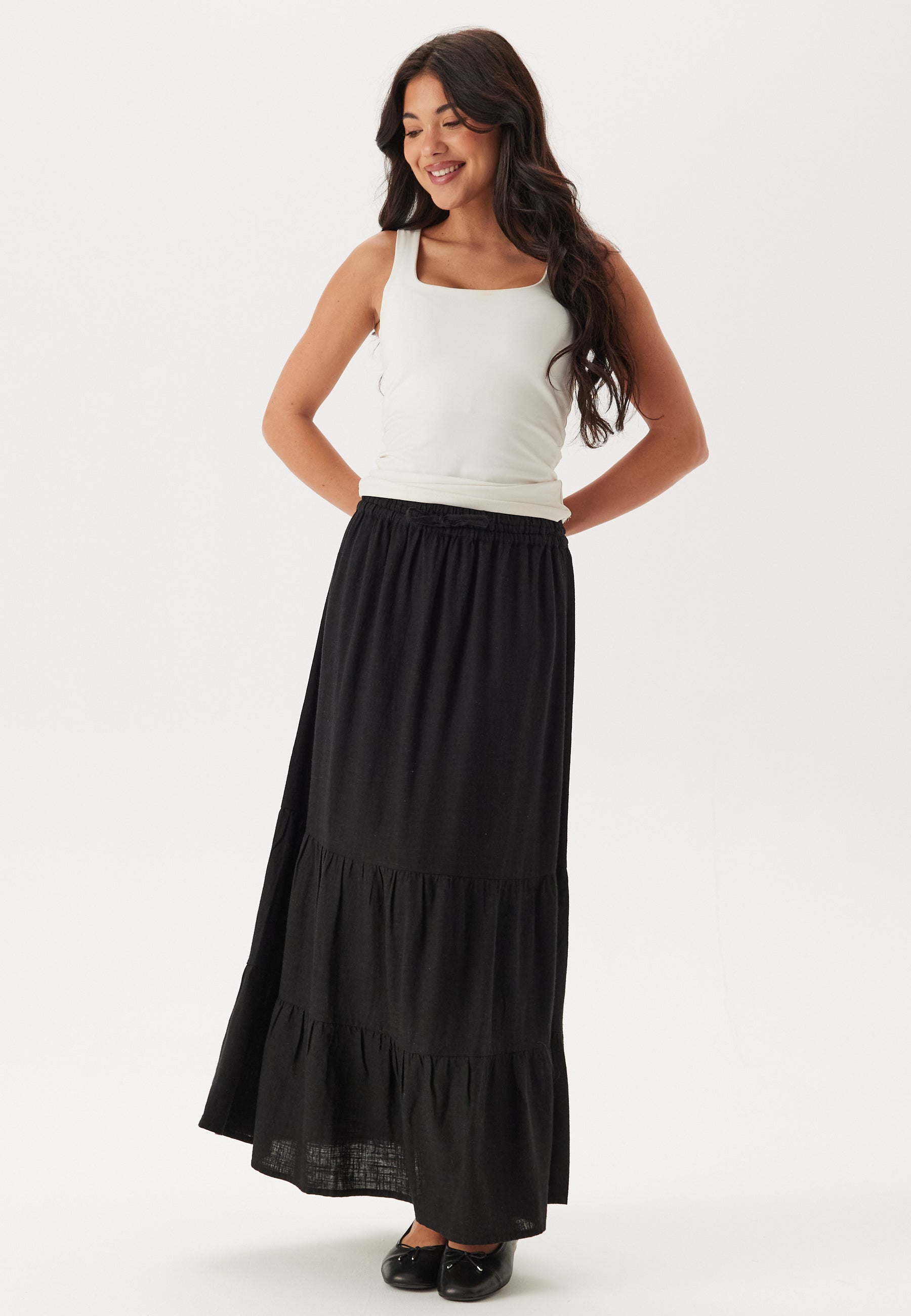 Happy Holly Linen Maxi Skirt