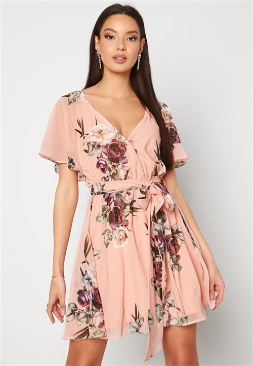 Goddiva Floral Flutter Skater Dress
