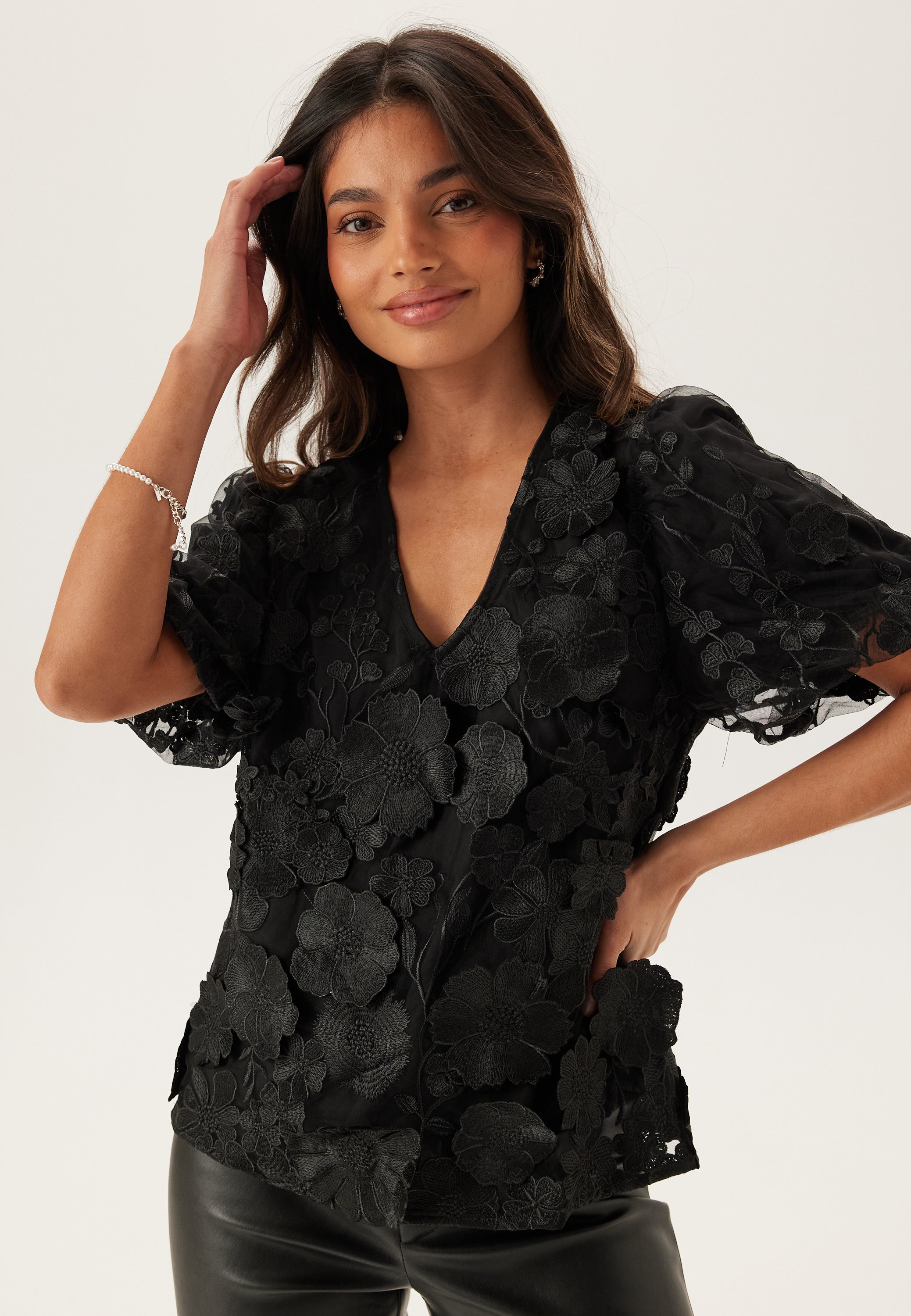 YAS Yasflowering Ss V-neck Top