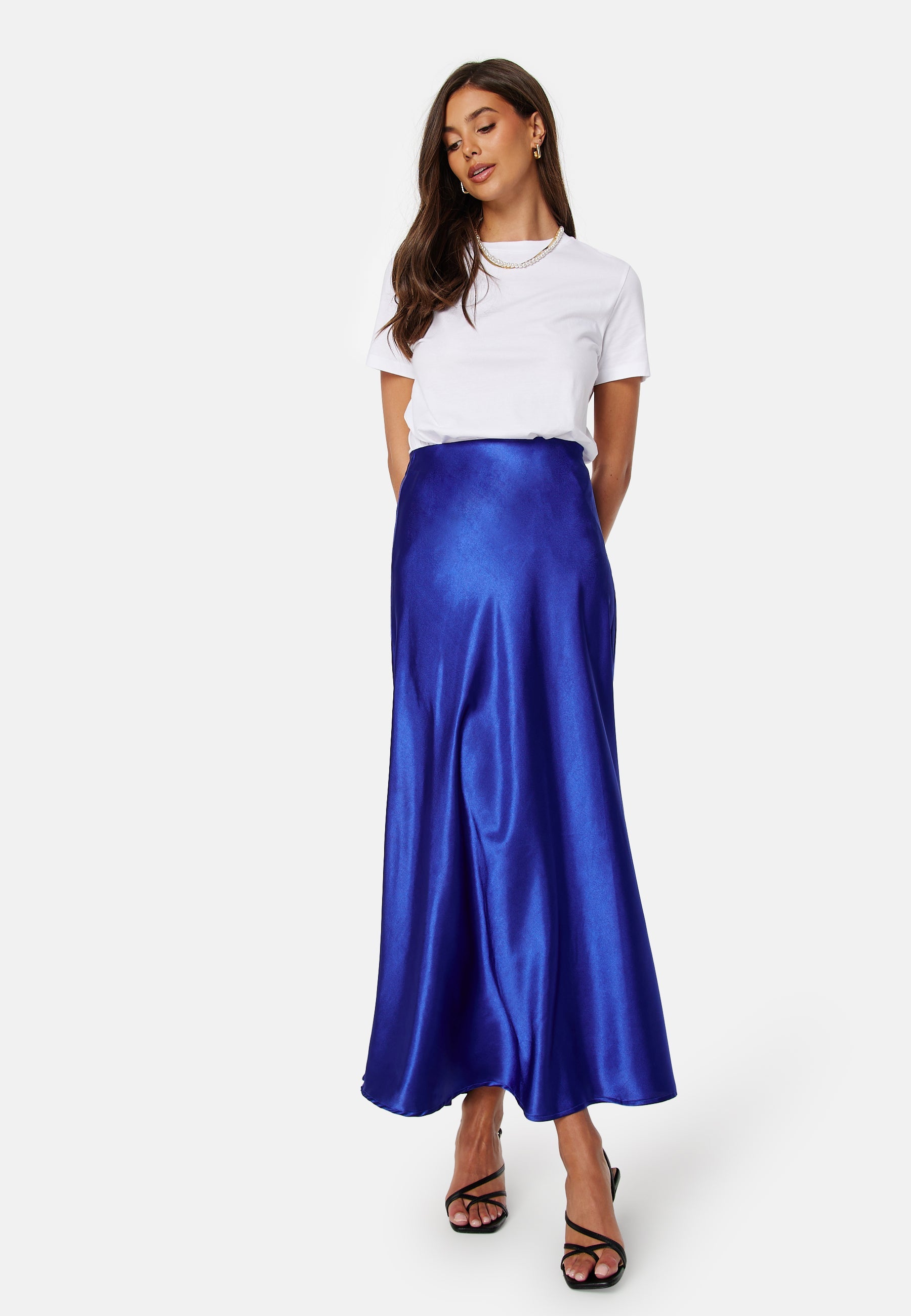 BUBBLEROOM Satin Maxi Skirt