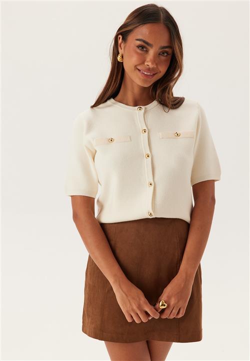 BUBBLEROOM Knitted Gold Button Cardigan