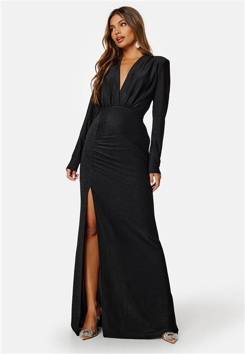 Bubbleroom Occasion Sparkling Ruched Slit Gown
