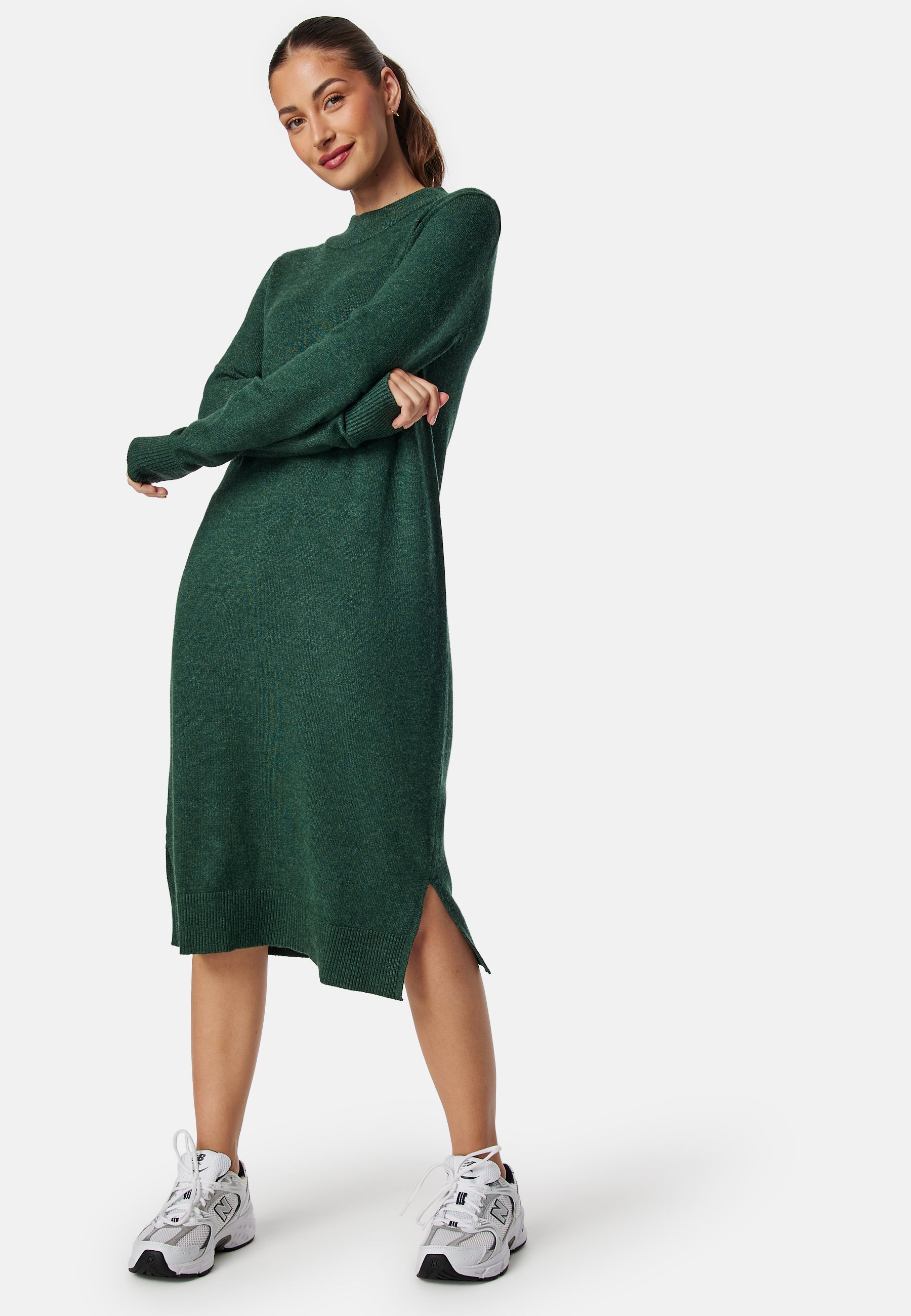 VILA Viril Crew Neck Midi Dress