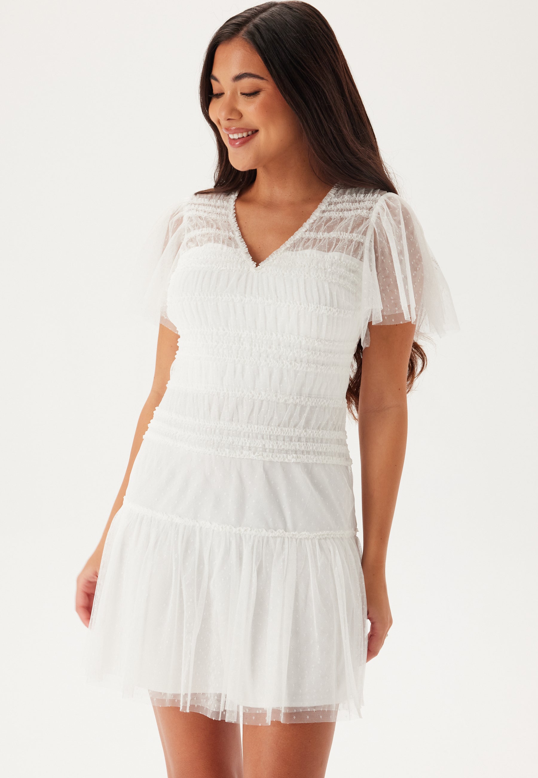 Bubbleroom Occasion Sonia Mesh Frill Dress