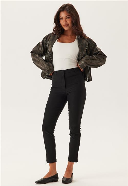 BUBBLEROOM High Waist Stretchy Cropped Slit Trousers