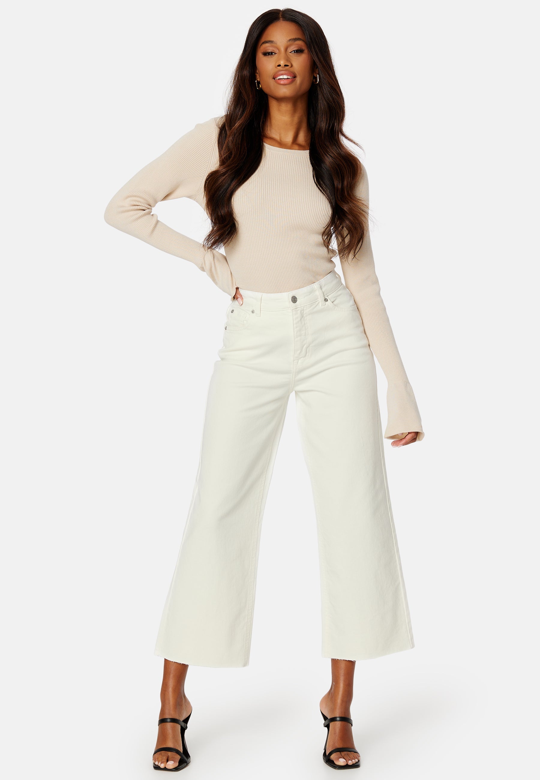 BUBBLEROOM Cropped Wide Jeans