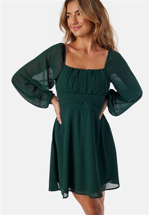 BUBBLEROOM Square Neck L/S Georgette Dress