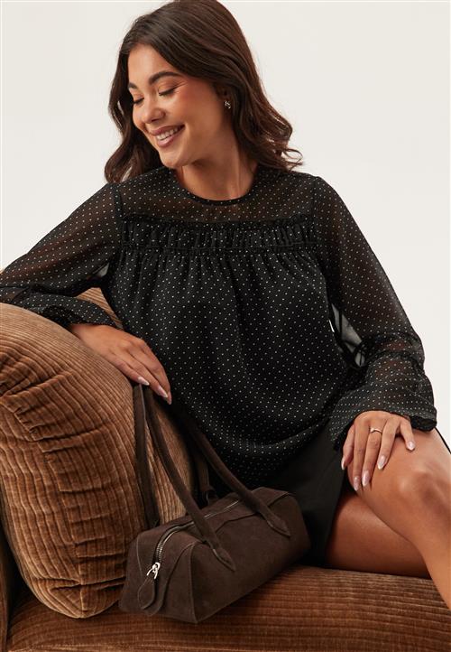 Happy Holly Flounce Sleeve Blouse