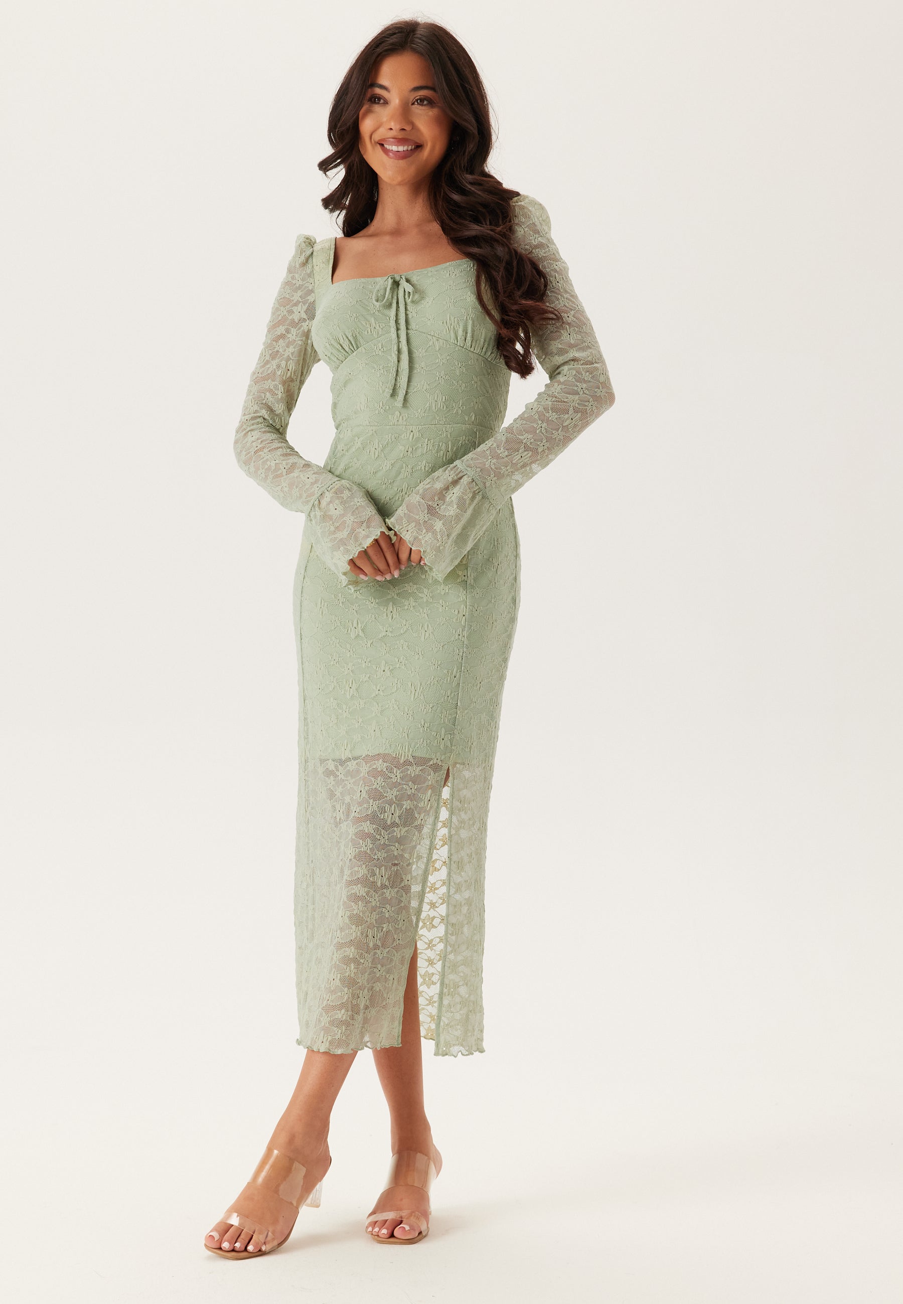 BUBBLEROOM Square Neck Lace Dress