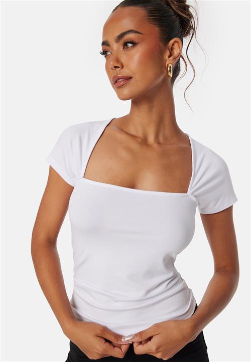 BUBBLEROOM Square Neck Short Sleeve Top