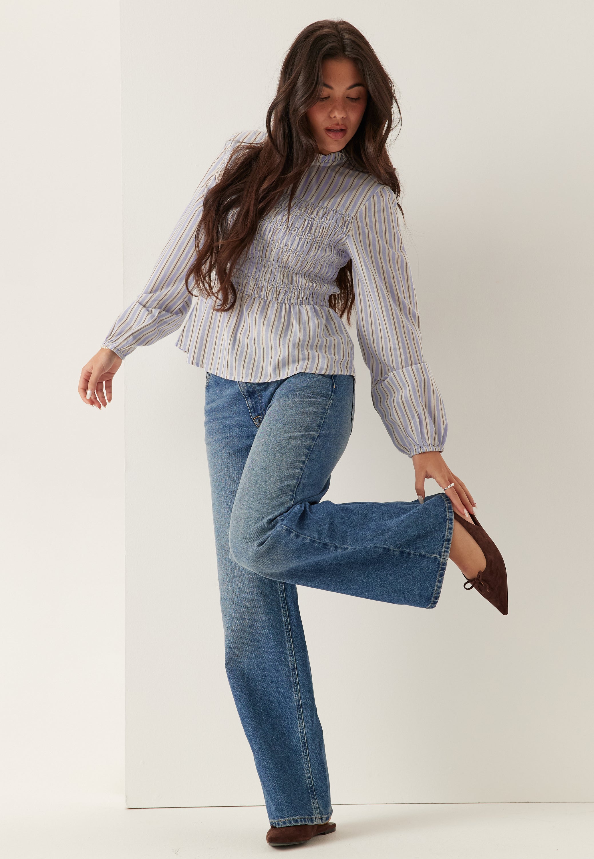 BUBBLEROOM Smock Cotton Blouse