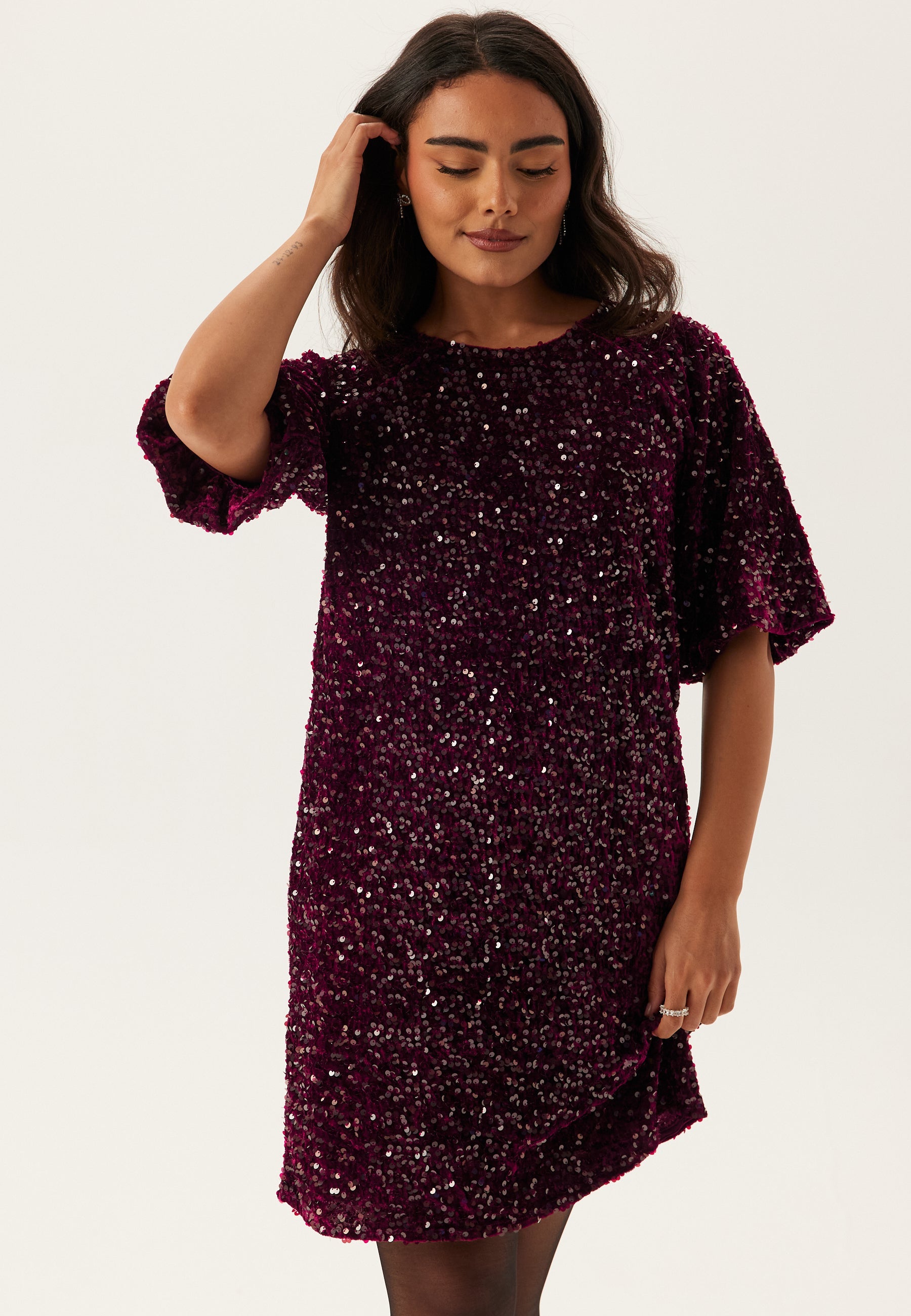Pieces Pckam Ss Puff Sleeves Dress