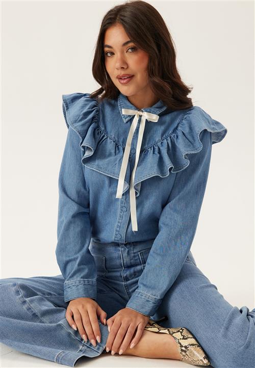 ONLY Onlindigo Frill Stud L/S DNM S