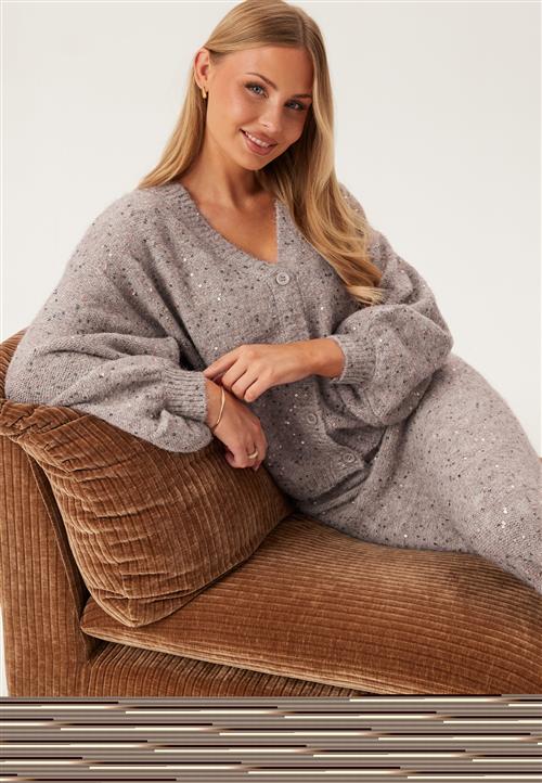 Pieces Pcmesva Ls Boxy Sequin Knit Cardigan