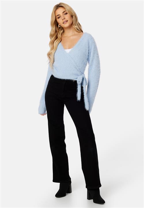 BUBBLEROOM Rachell fluffy knitted wrap top
