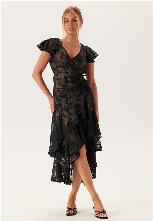 Goddiva Chiffon Flutter High Low Dress