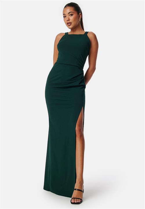Bubbleroom Occasion Square neck slit maxi dress