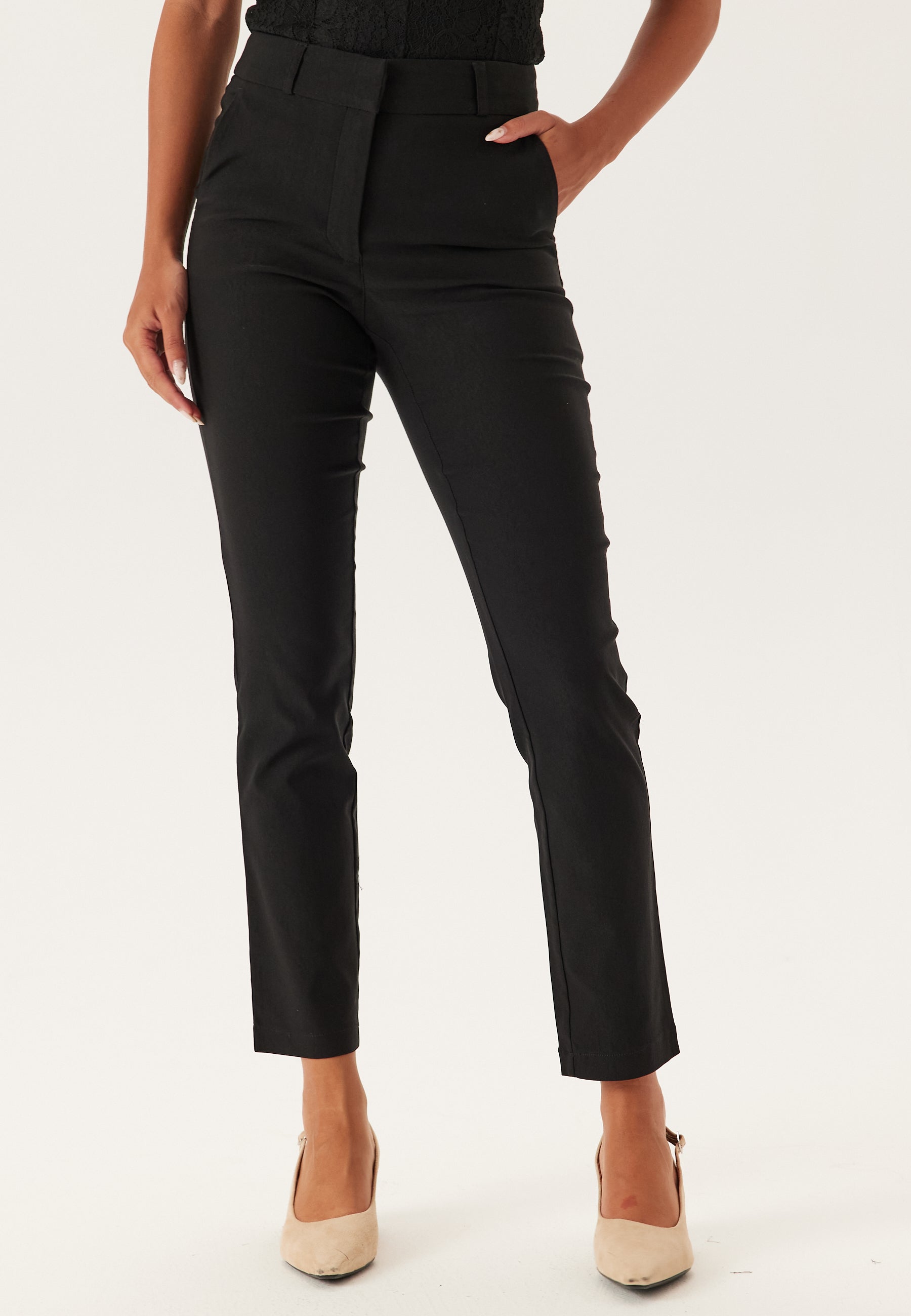 BUBBLEROOM High Waist Stretchy Front Pocket Trousers