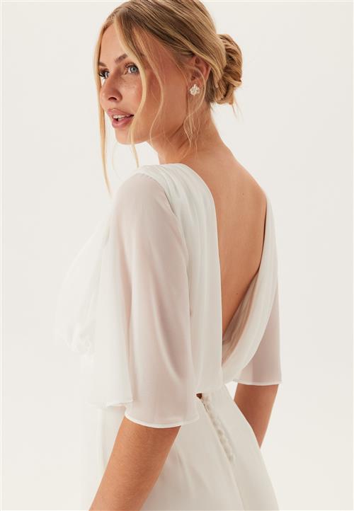 Bubbleroom Occasion Butterfly Sleeve Mermaid Wedding Gown