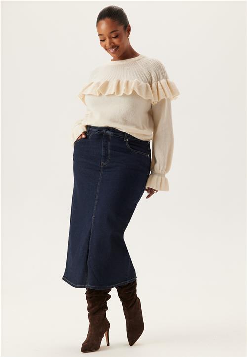 BUBBLEROOM Denim Midi Skirt