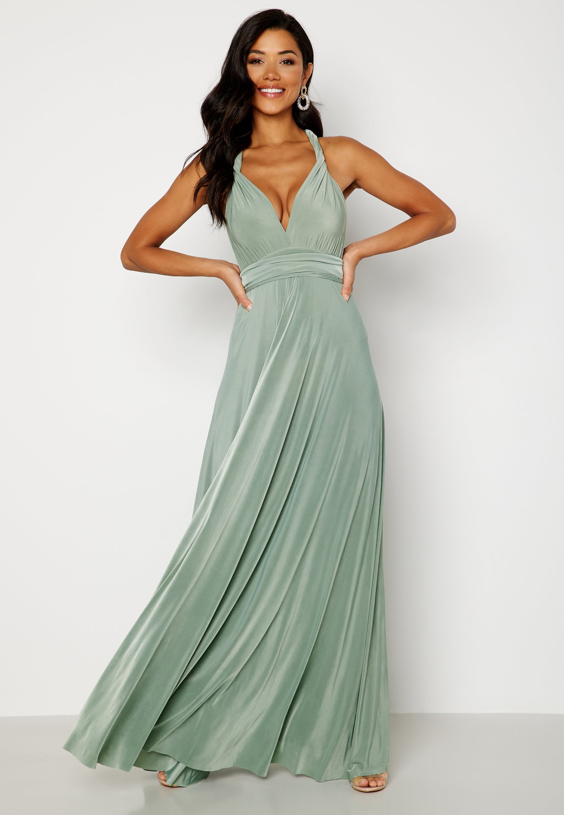 Goddiva Multi Tie Maxi Dress