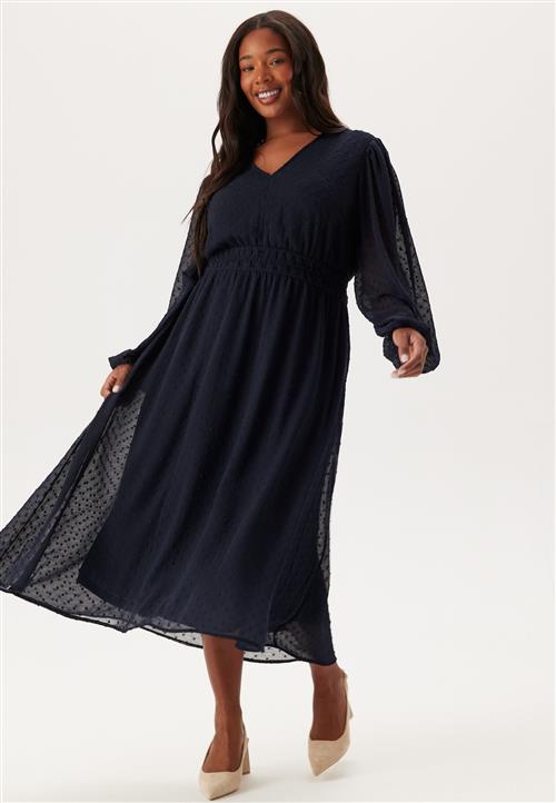 Happy Holly Dobby Dot Smock Midi Dress
