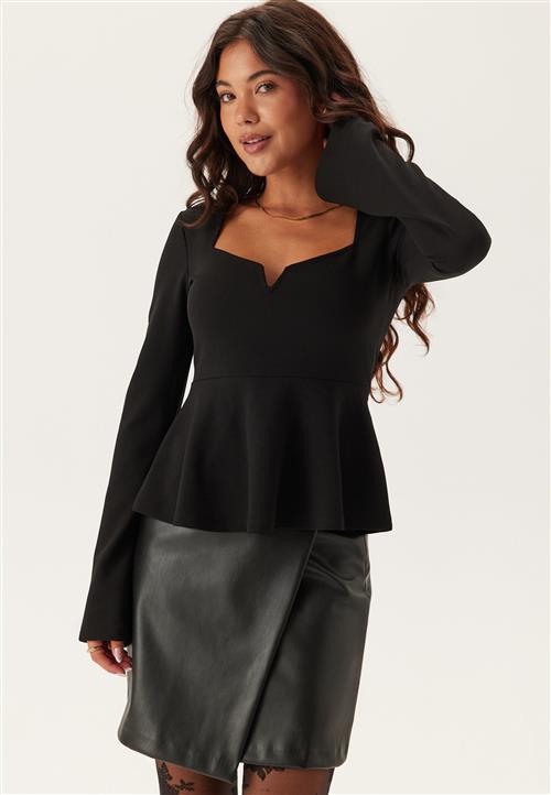 BUBBLEROOM Long Sleeve Peplum Top