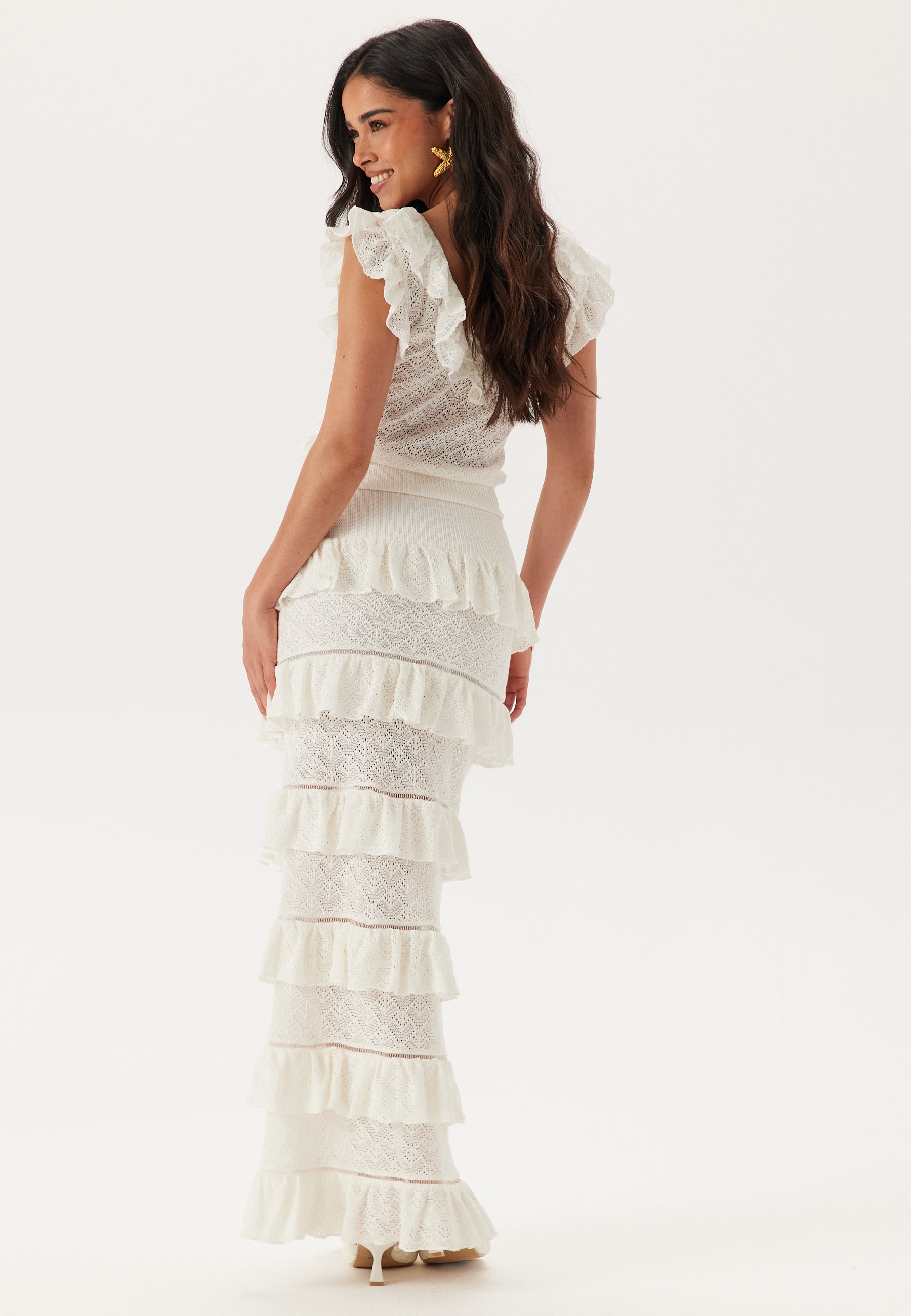 Andrea Norrman X Bubbleroom Knitted Frill Ankle Skirt