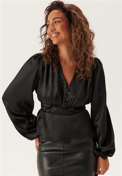 BUBBLEROOM Satin V-neck Blouse