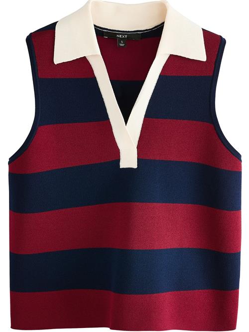 Next Sticktop  mørkeblå / carminrød / hvid