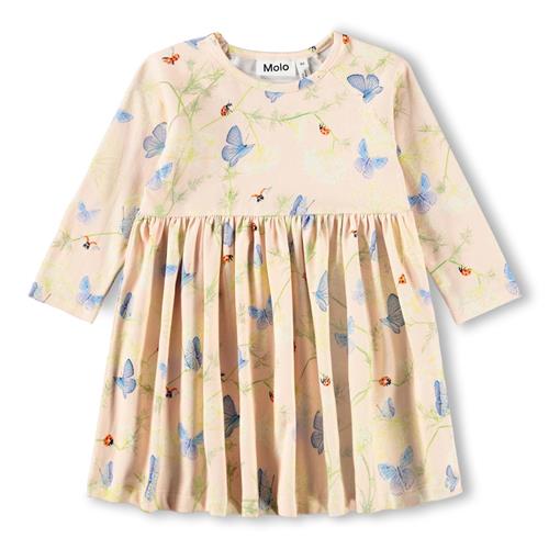 Molo GOTS Charmaine Langærmet Kjole Butterflys Cloud  Butterflys Cloud 74 cm  Creme  74 cm  kvinde
