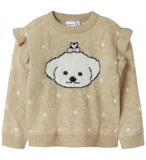 Name It Bluse - NmfNede - Strik - Island Fossil