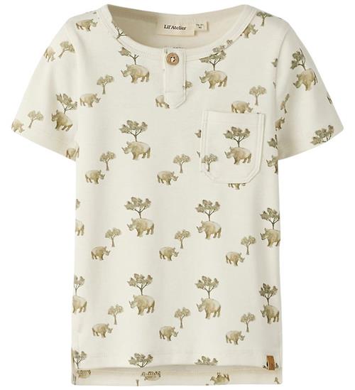 Lil Atelier T-shirt - NmmLayo - Slim - Coconut Milk/Rhino