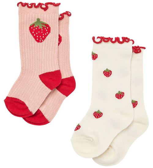 Flöss Strømper - 2-pak - Vigga - Pointelle Berry
